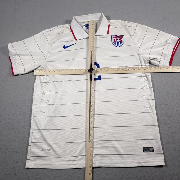 United States Soccer Jersey Men Large World Cup 2014 DeAndre Yedlin Nike Dri Fit - Picture 6 of 11